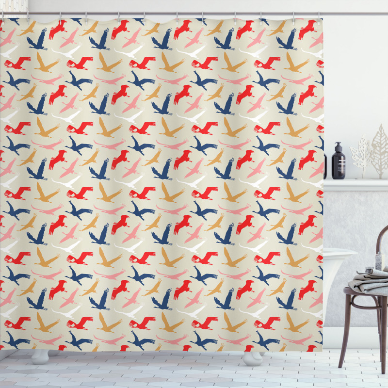 Pelicans Silhouettes Shower Curtain