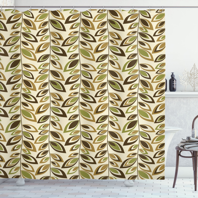 Abstract Leafy Branches Shower Curtain