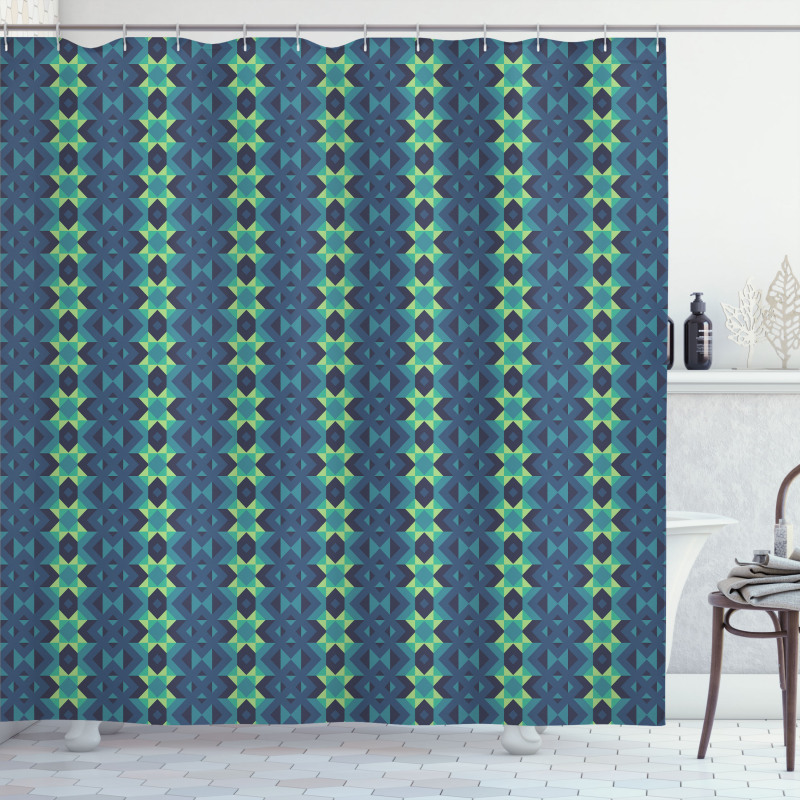 Geometric Zigzag Shower Curtain