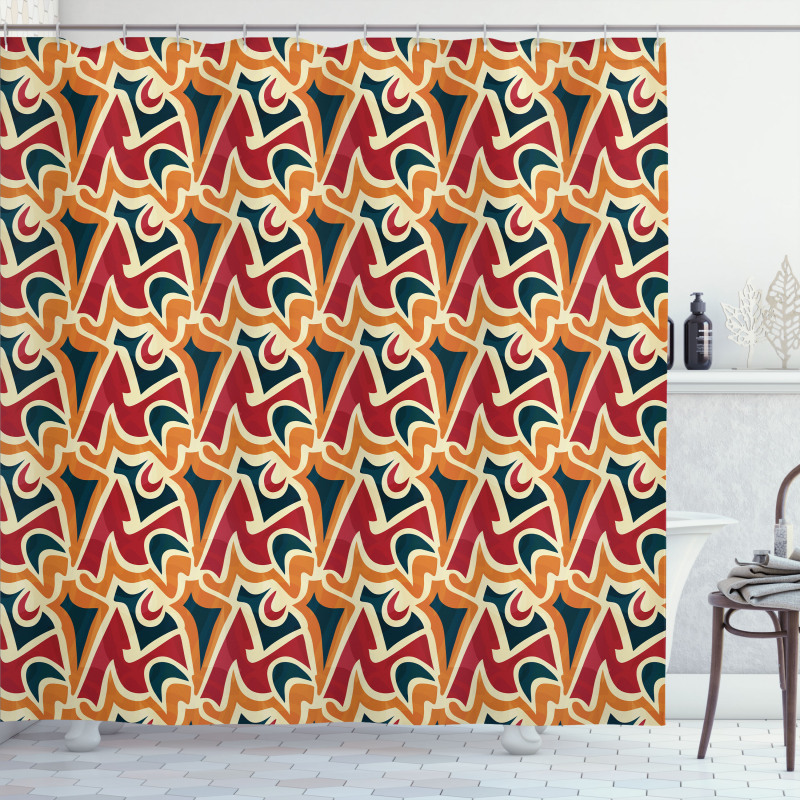 Chaotic Graffiti Art Shower Curtain