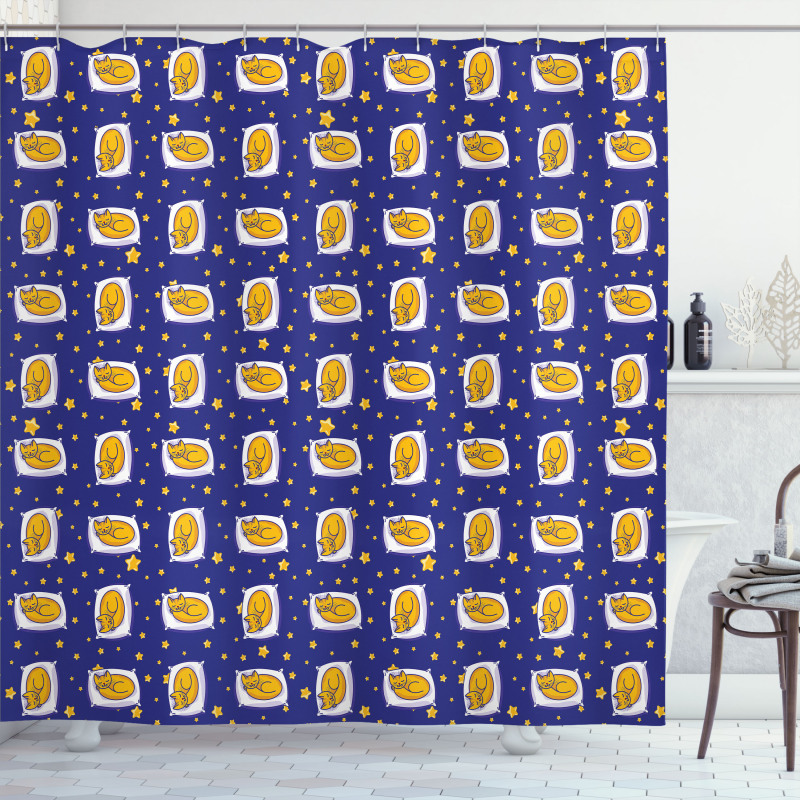 Sleeping Kittens Nighttime Shower Curtain