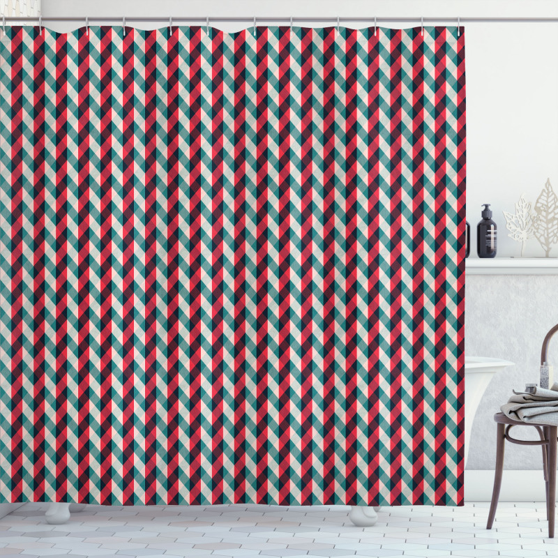 Country Style Checkered Shower Curtain