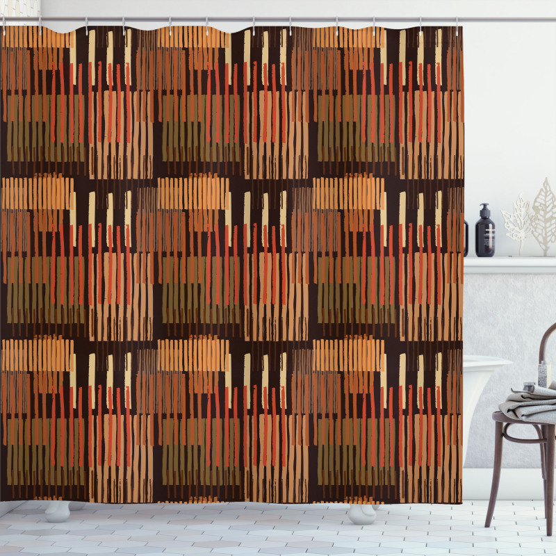 Geometric Stripes Design Shower Curtain