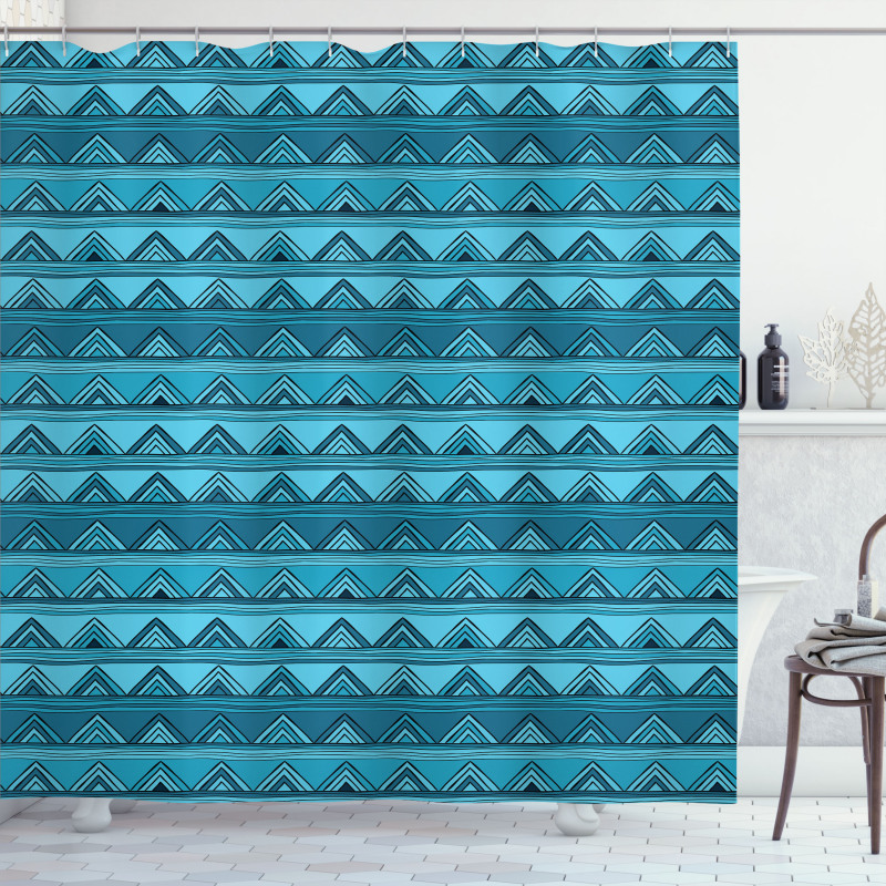 Doodle Style Triangles Shower Curtain