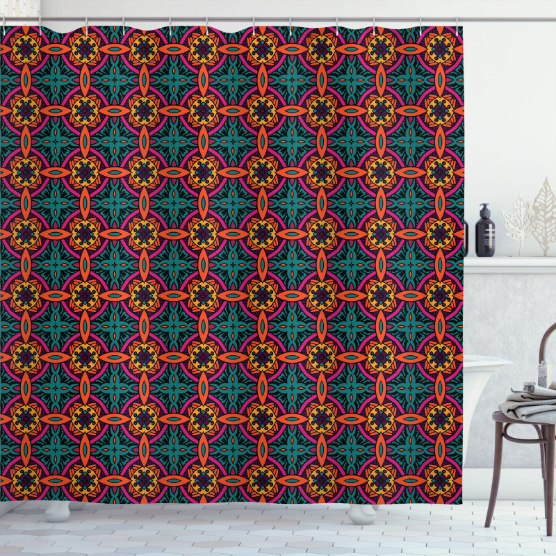 Tribal Foliage Leaves Shower Curtain