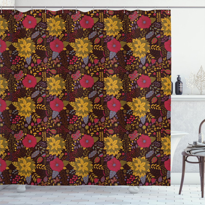 Botanical Pattern Shower Curtain