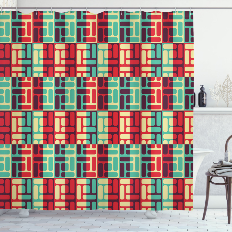 Colorful Squares Shower Curtain