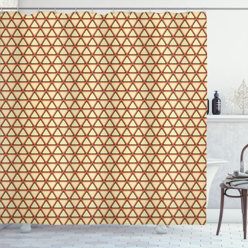 Grid Style Triangles Shower Curtain