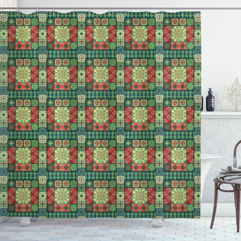 Colorful Azulejo Tiles Shower Curtain