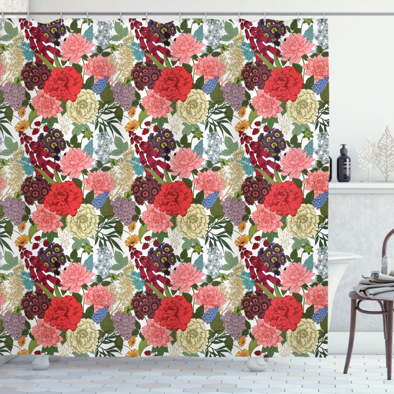 Romantic Bouquet Design Shower Curtain