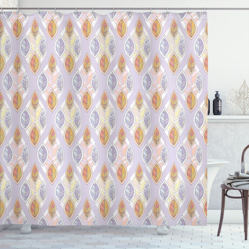 Cartoon Style Foliage Shower Curtain