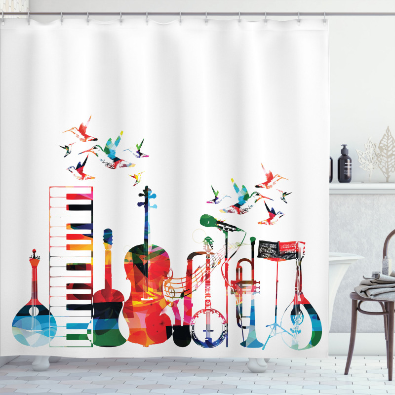 Colorful Instruments Shower Curtain