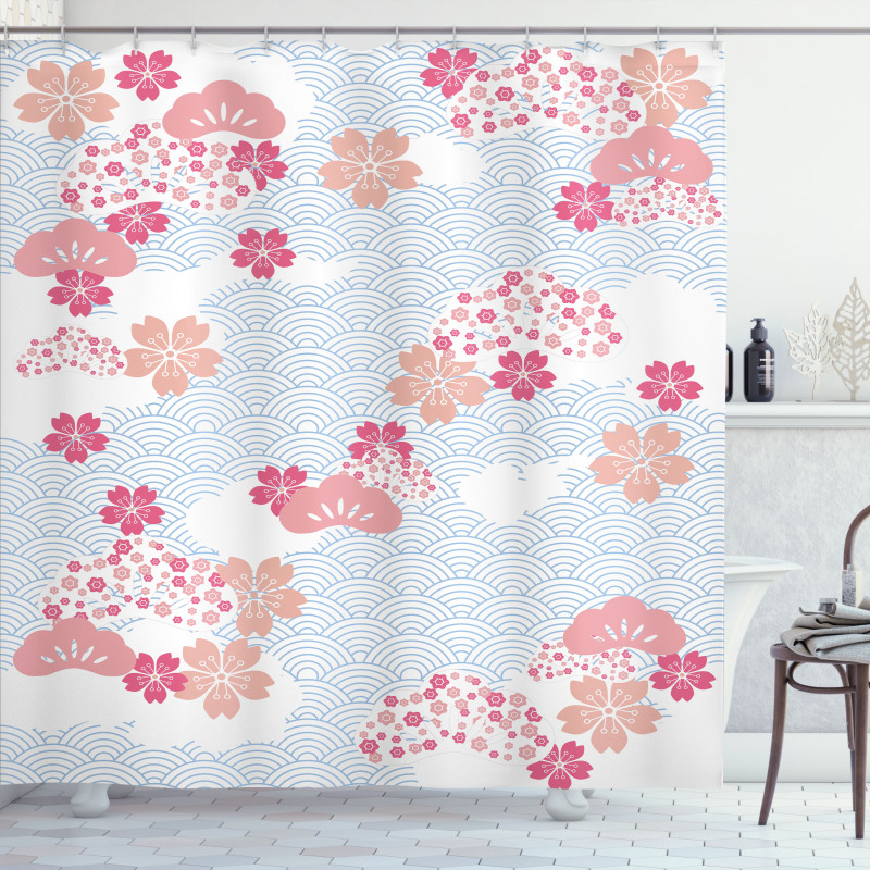 Squama Cherry Blossom Shower Curtain