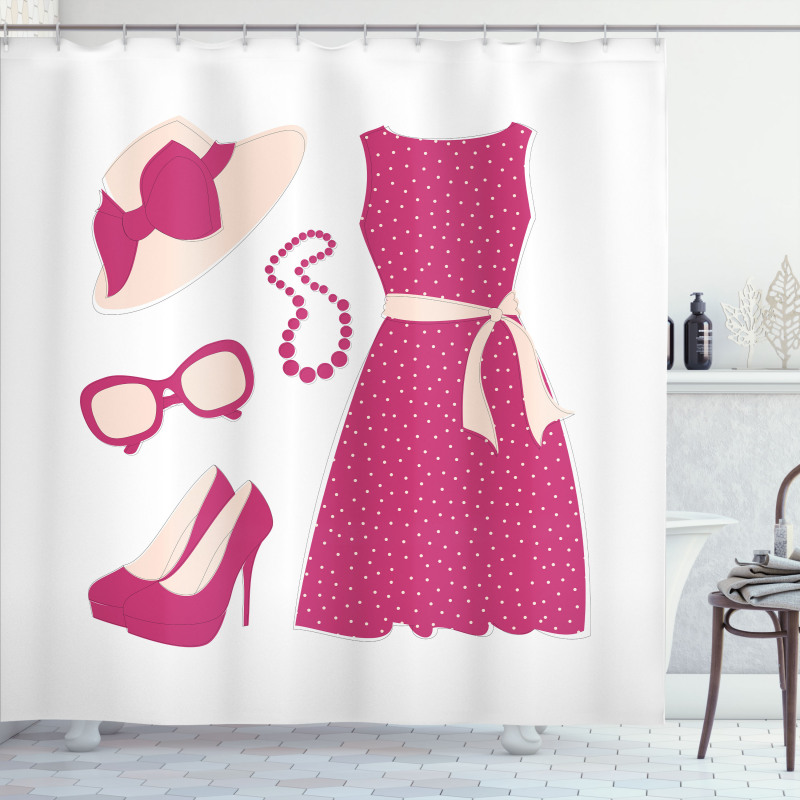 Pastel Colored Dress Shower Curtain