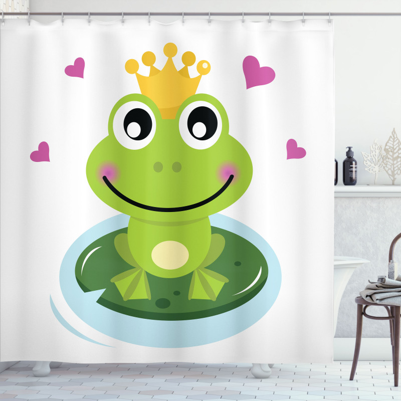 Cartoon Frog Prince Shower Curtain