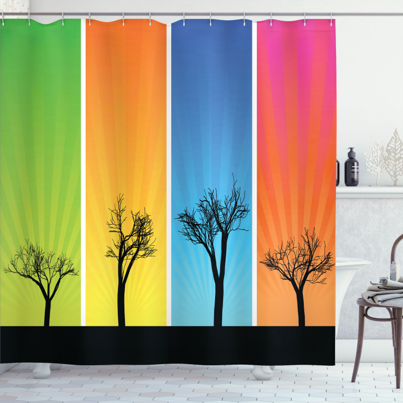 Colorful Banners Autumn Shower Curtain