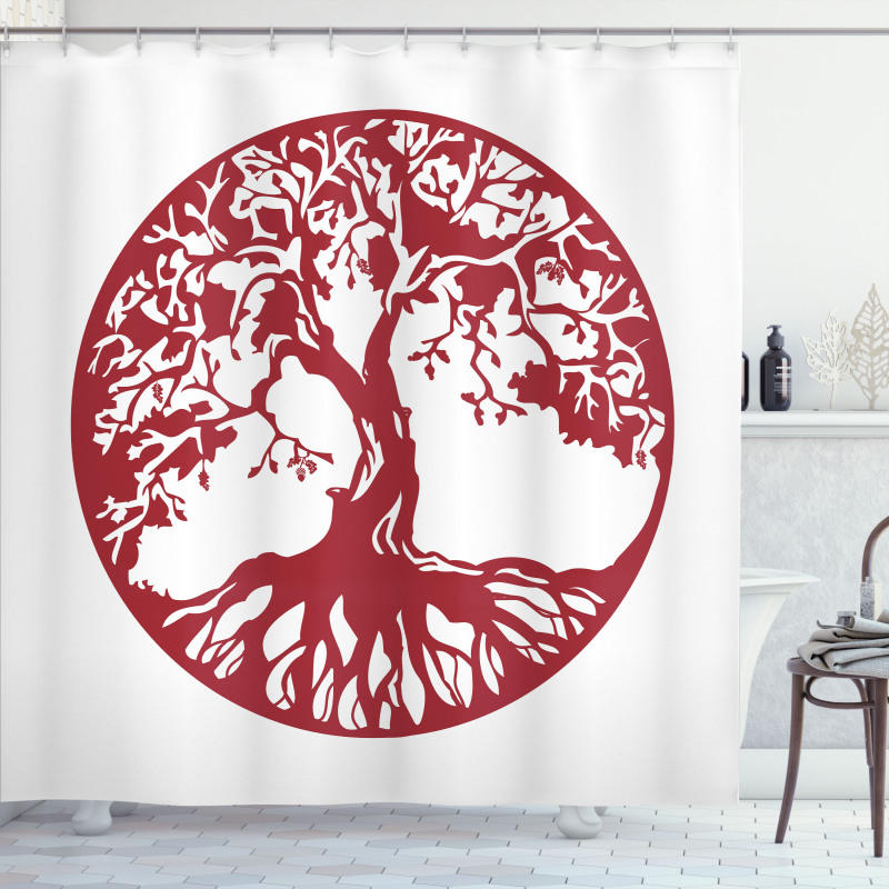 Traditional Oak Silhouette Shower Curtain