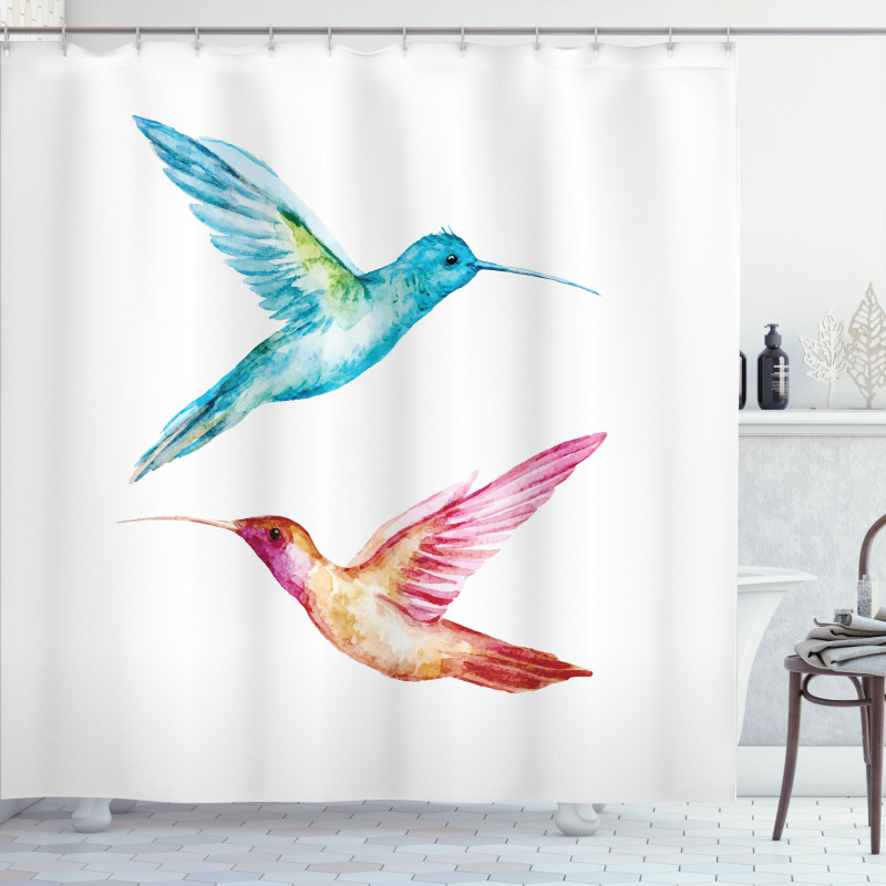 Colorful Hummingbird Shower Curtain