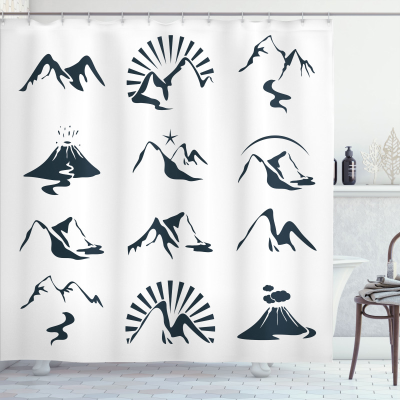 Mountain Design Shower Curtain