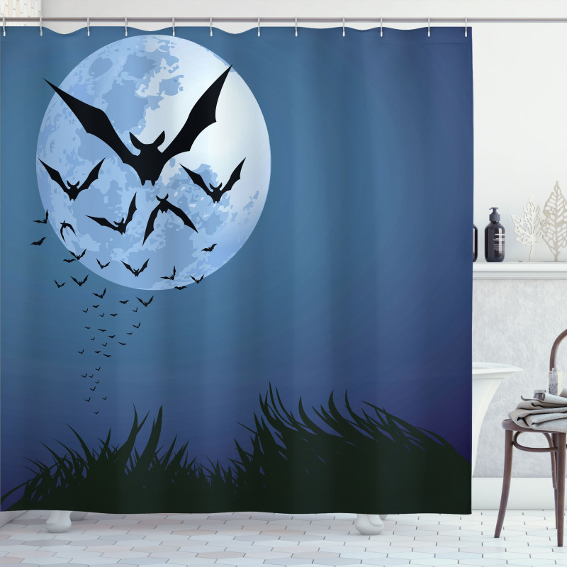 Cloud of Bats Flying Shower Curtain