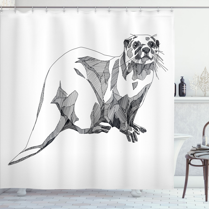 Sketch Otter Shower Curtain