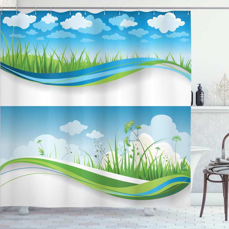 Fresh Summer Fields Eco Shower Curtain