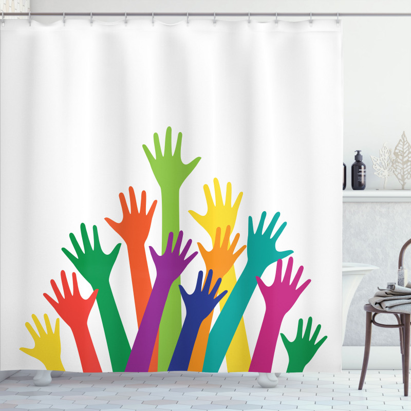 Silhouette of Hands Shower Curtain