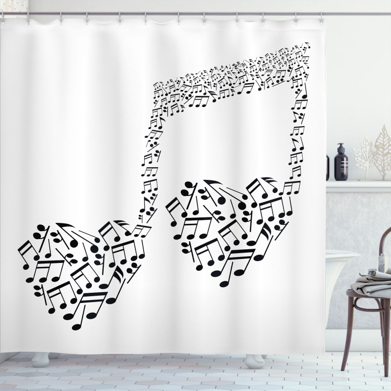 Musical Note Love Art Shower Curtain
