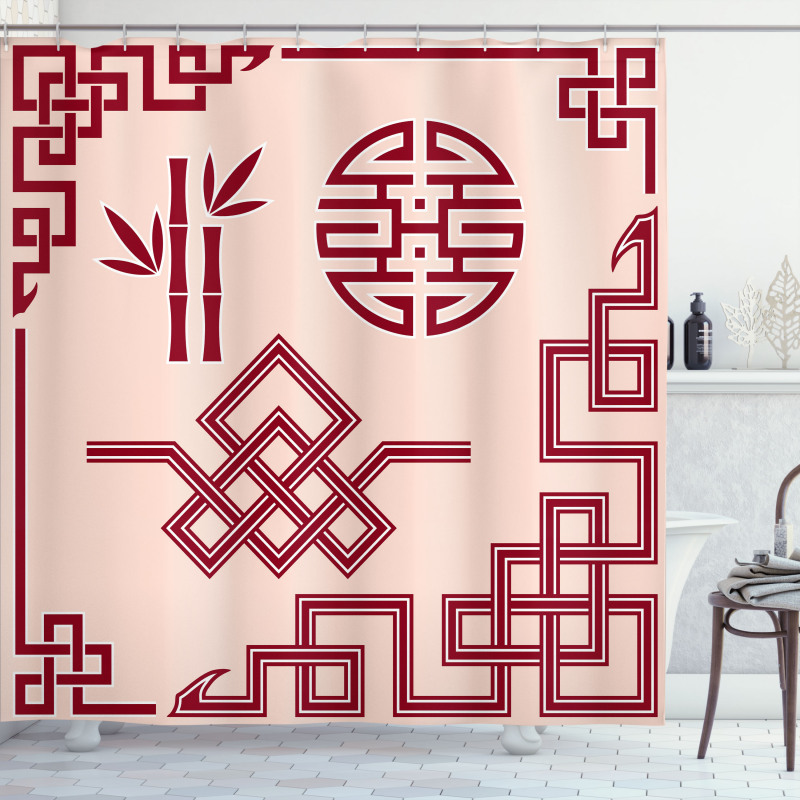 Oriental Design Elements Shower Curtain