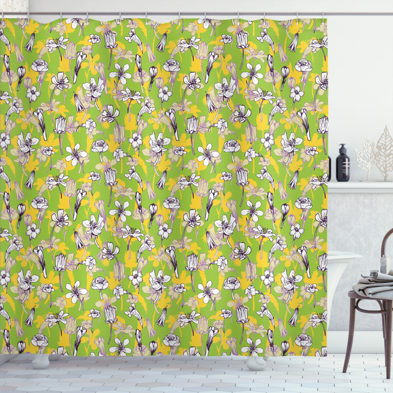 Herbs Blossoms Field Shower Curtain