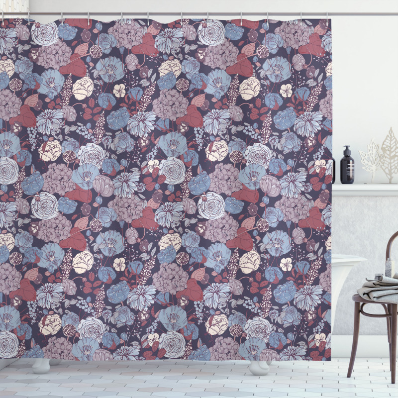 Romantic Flowers Garden Shower Curtain