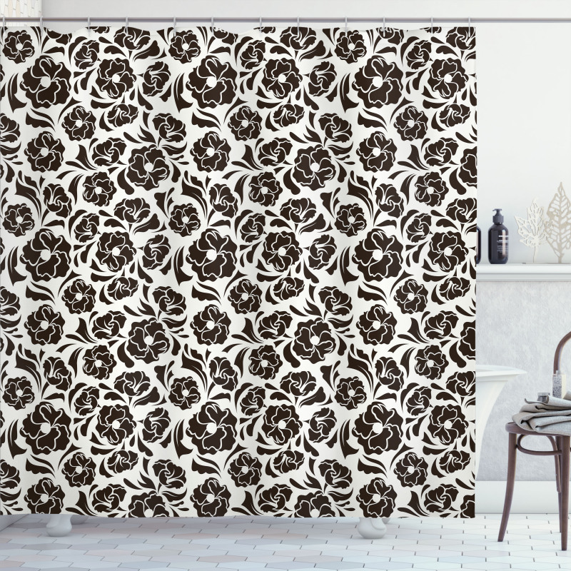 Nostalgic Flora Pattern Shower Curtain