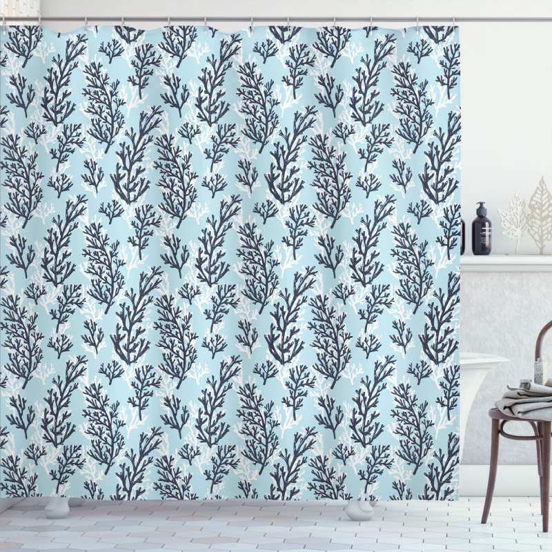 Coral Seaweed Shower Curtain