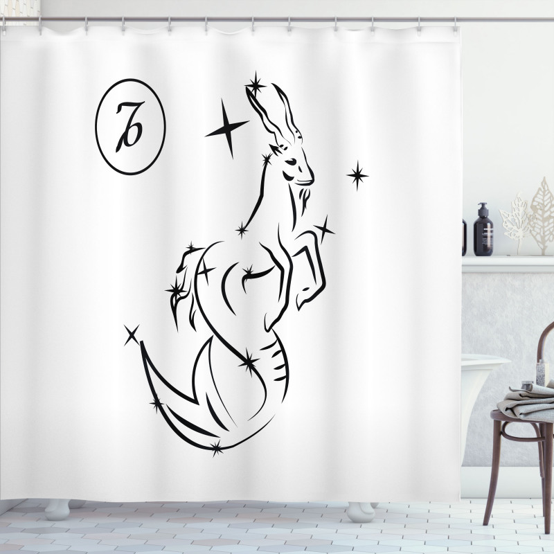 Sketch Goat Shower Curtain