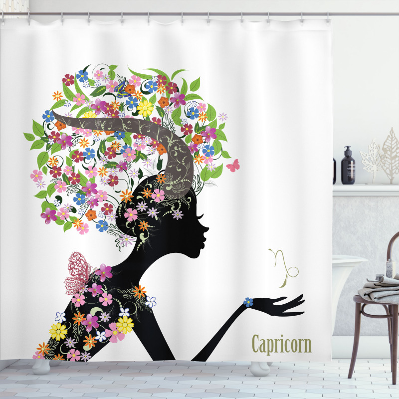 Floral Woman Shower Curtain