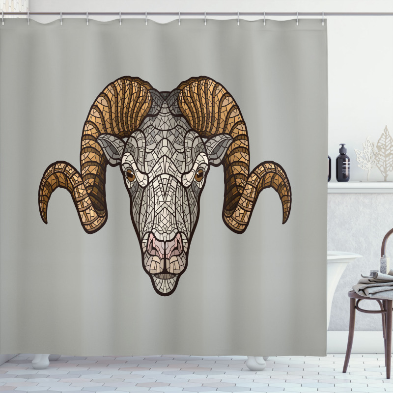 Ram Horns Shower Curtain