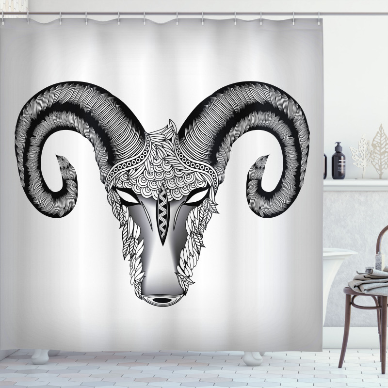 Head of Aries Art Shower Curtain