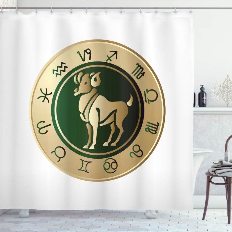 Circle Aries Art Shower Curtain