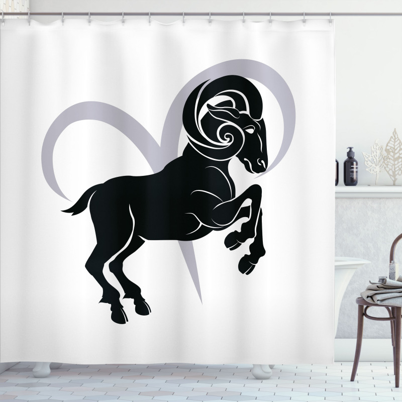 Ram Silhouette Shower Curtain
