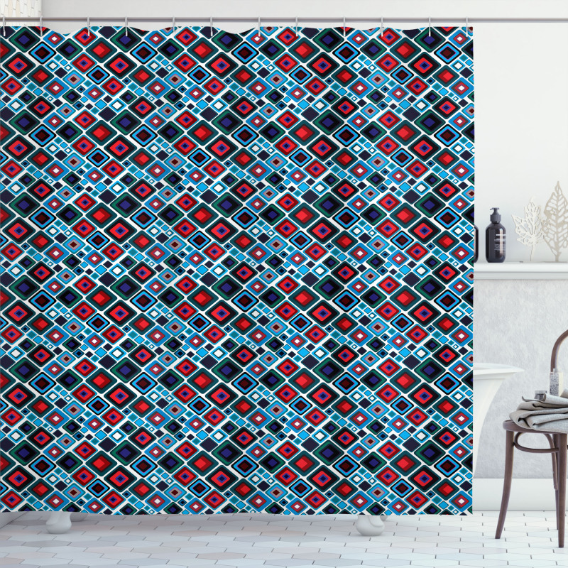Abstract Squares Design Shower Curtain