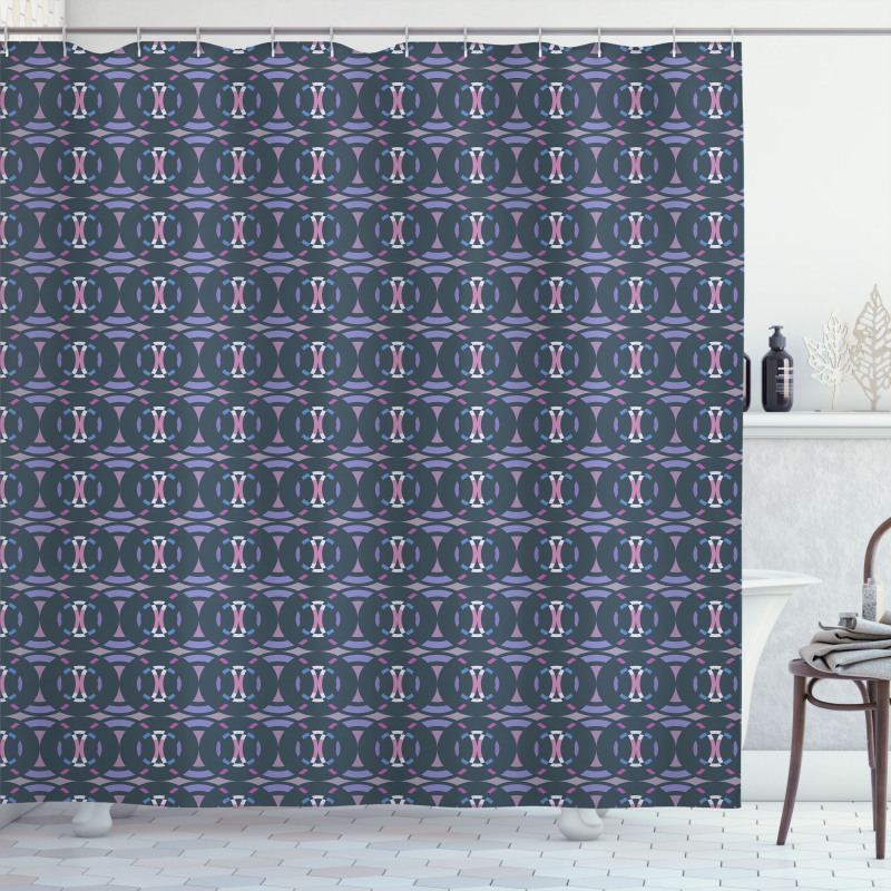 Repeating Pattern Retro Shower Curtain