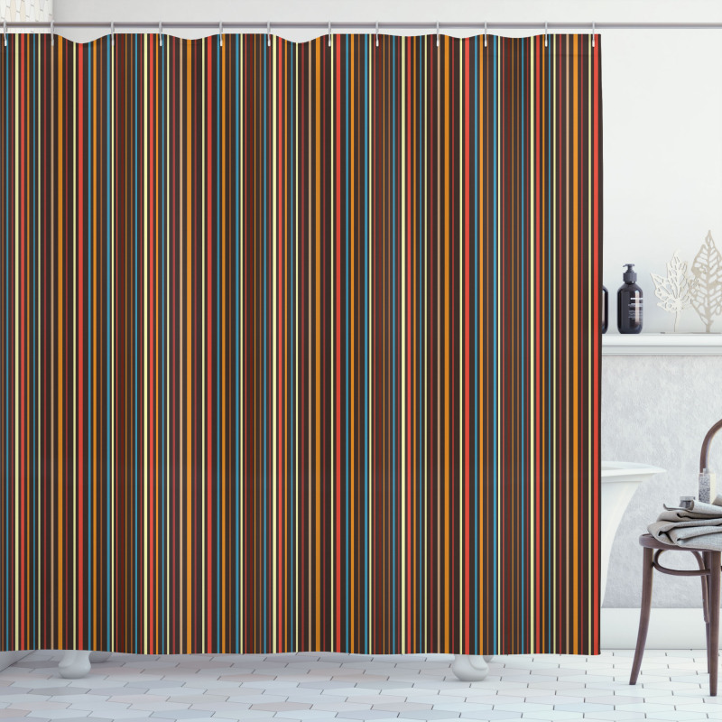 Colorful Vertical Lines Shower Curtain