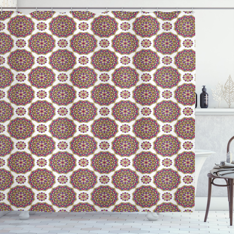 Mandala Flower Pattern Shower Curtain