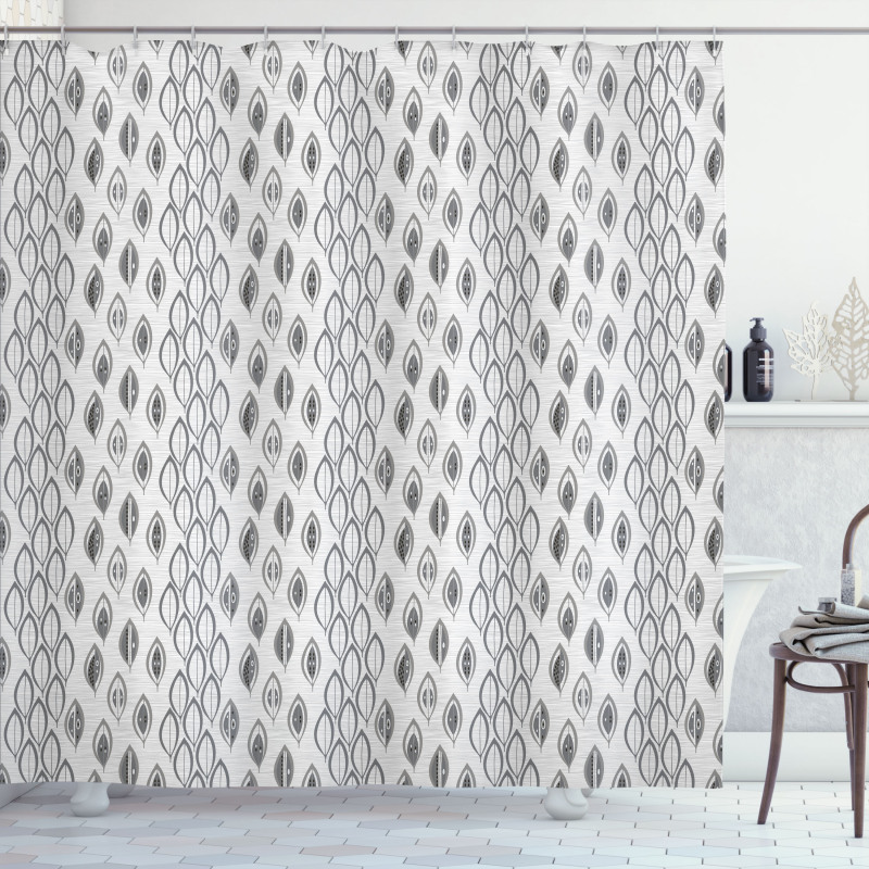 Greyscale Foliage Abstract Shower Curtain