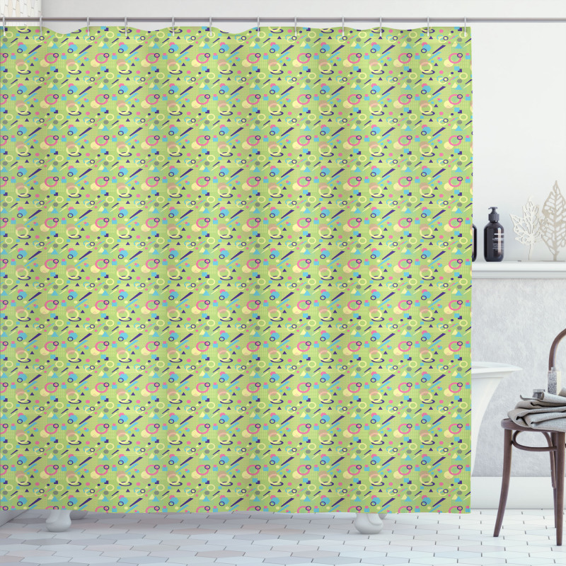 Memphis Style Pattern Shower Curtain