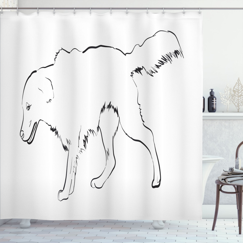 Thoroughbred Furry Shower Curtain