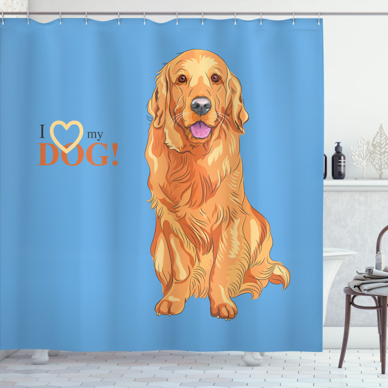 I Love My Dog Shower Curtain