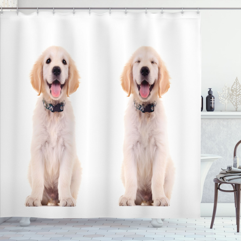 Happy Puppy Shower Curtain