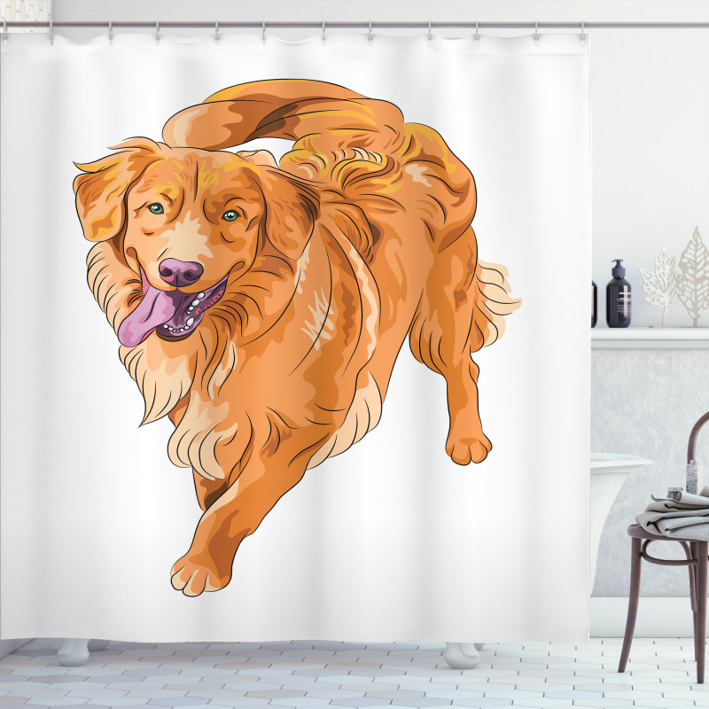 Playful Dog Shower Curtain