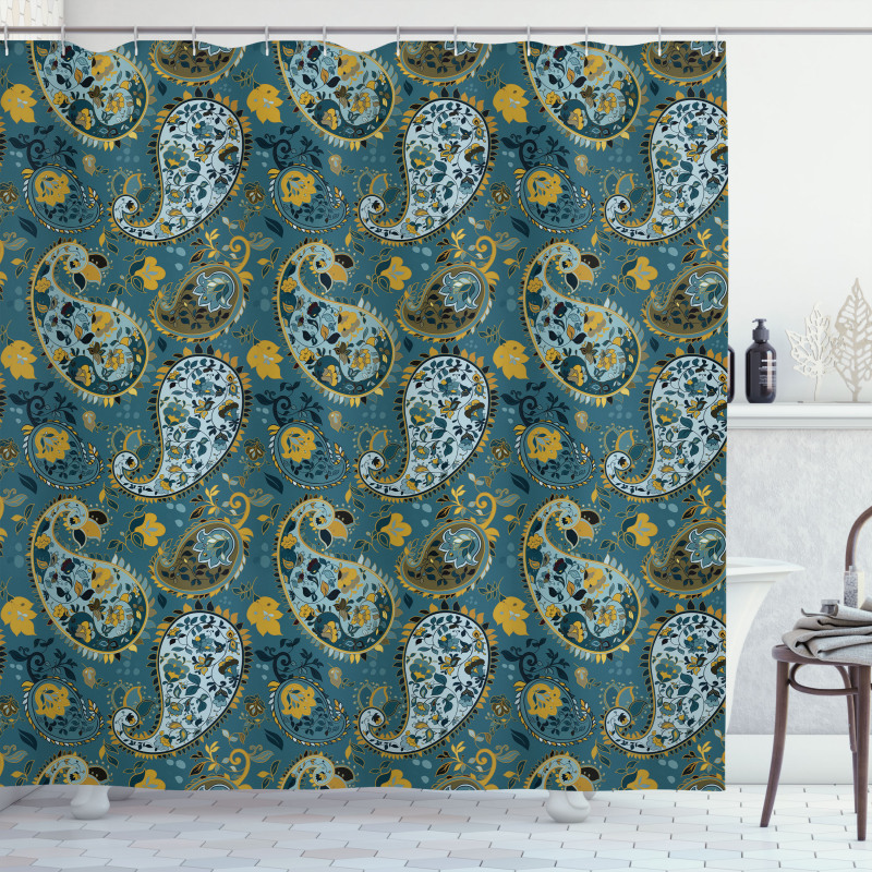 Antique Oriental Motifs Shower Curtain